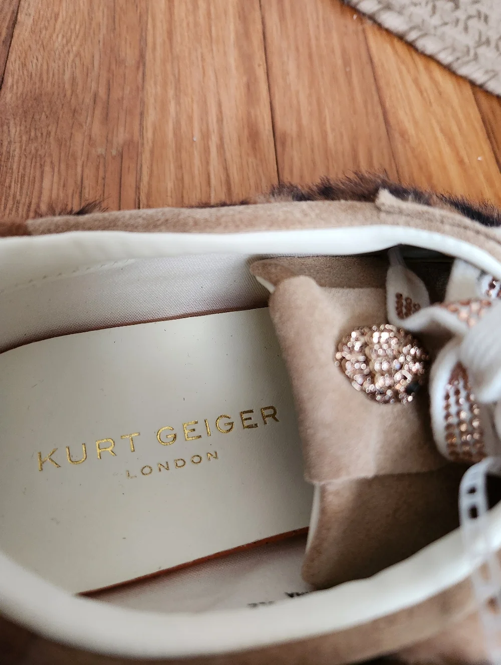 Kurt Geiger Leopard Print Faux Fur Lace-Up Sneakers - Tan